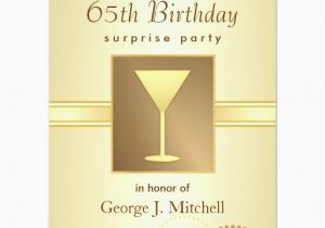 65th Birthday Invitation Wording 65th Birthday Surprise Party Invitations Gold 4 25 Quot X 5