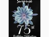 75th Birthday Flowers 75th Surprise Birthday Party soft Blue Flower Card