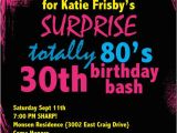80s Birthday Party Invitation Wording Printable Birthday Invitation totally 80 39 S Party by