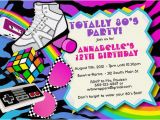 80s themed Birthday Party Invitations totally 80s 1980s themed Birthday Party Invitations