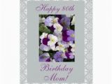 80th Birthday Cards for Mom Pansies Mother 39 S 80th Birthday Card Zazzle