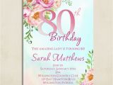 80th Birthday Celebration Invitations 80th Birthday Invitation Adult Birthday Party Invite