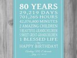 80th Birthday Gifts for Him 80th Birthday Gift 80 Years Sign Personalized Gift Art Print