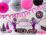80th Birthday Party Decorations Supplies Pink Sparkling Celebration 80th Birthday Party Supplies