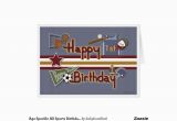 Age Specific Birthday Cards Age Specific All Sports Birthday Card Template Zazzle