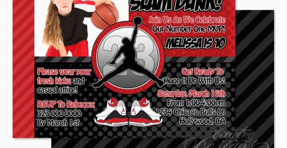 Air Jordan Birthday Invitations Eccentric Designs by Latisha Horton Air Jordan Birthday