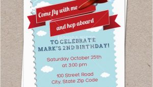 Airplane Birthday Invites Retro Airplane Birthday Invitation Aviator Invitation