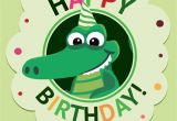 Alligator Birthday Card Birthday Cartoon Crocodile Card Vector Download