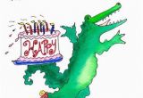 Alligator Birthday Card Items Similar to Birthday Card Crocodile On Wheels Gift