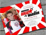 American Ninja Warrior Birthday Invitations American Ninja Warrior Photo Digital Birthday Invitation