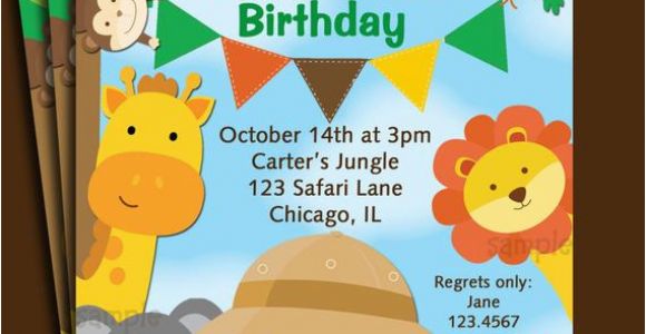 Animal Birthday Invites Animal Invitation Printable or Printed with Free Shipping