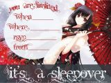 Anime Birthday Invitations Invitations for Sleepover Party