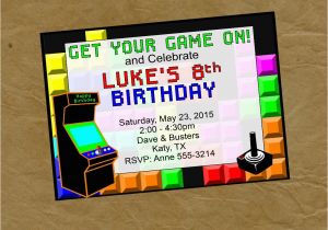 Arcade Birthday Party Invitations Arcade Birthday Party Invitation Invite Video Game Digital