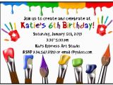 Art themed Birthday Party Invitations Paint Party Ideas Games and Party Supplies