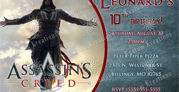 Assassin S Creed Birthday Invitations assassin S Creed Birthday Invitations Kustom Kreations