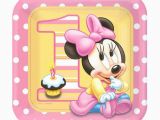 Baby Minnie Mouse 1st Birthday Decorations 8 Disney Baby Minnie Mouse 1st Birthday Party 9in Square