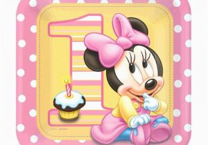 Baby Minnie Mouse 1st Birthday Decorations 8 Disney Baby Minnie Mouse 1st Birthday Party 9in Square