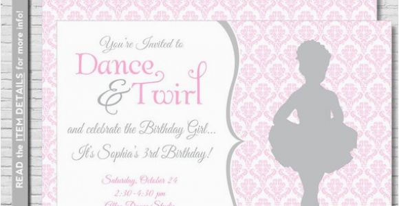 Ballerina Birthday Invites Ballet Birthday Invitation Ballerina Party Invitation