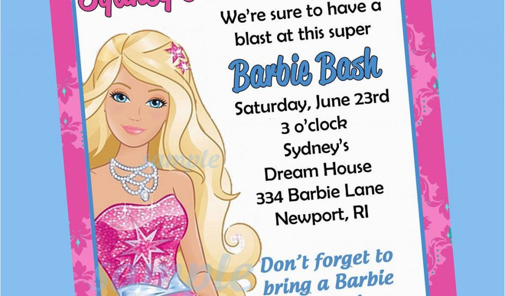 Barbie Birthday Invitation Card Free Printable Free Print Barbie ...