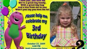 Barney Personalized Birthday Invitations Barney Birthday Invitations Ideas Bagvania Free