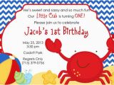 Beach themed First Birthday Invitations Crab Beach theme Personalized Birthday by Partycreations4u