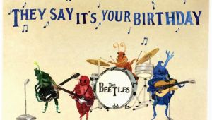 Beatles Birthday Card Musical Beatles Happy Birthday Postcards Beetles Bday Musical Oldies