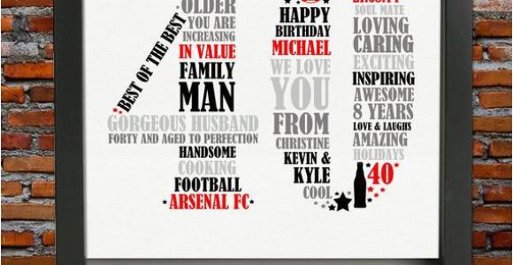 Best 40th Birthday Gifts for Him Personalized 40th Birthday Gift for Him 40th Birthday 40th