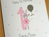 Birthday Card Delivery Uk Handmade Personalised 1st Birthday Card Girls First Fast