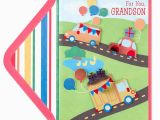 Birthday Card for 3 Year Old Grandson Cars with Balloons Birthday Card for Grandson