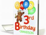 Birthday Card for 3 Year Old Grandson Happy 3rd Birthday Royal Teddy Bear for Grandson Card