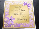 Birthday Card for My Twin Sister to My Twin Sister with Love Birthday Card 4 Colours Ebay