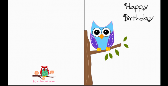 Birthday Card for Printing Free Printable Cute Owl Birthday Cards