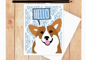 Birthday Card with Dogs Corgi Card Dog Birthday Card Cute Dog Card Corgi Art Corgi