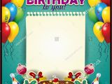 Birthday Card with Photo Insert Free Happy Birthday Sheet Paper Vertically Balloons Stock