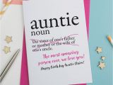 Birthday Cards for Auntie Personalised Aunty Auntie or Aunt Birthday Card by A is