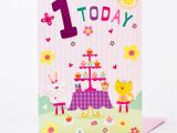 Birthday Cards for Baby Girl 1st Happy 1st Birthday Baby Girl Card Www Imgkid Com the