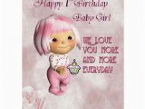 Birthday Cards for Baby Girl 1st Jumbo Baby Girl 1st Birthday Card Zazzle