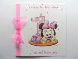 Birthday Cards for Baby Girl 1st Personalised Hand Made 8 Inch Square Baby Girl Minnie