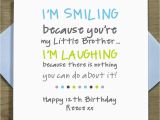 Birthday Cards for Little Brother Personalised Handmade Funny Birthday Card for Him Little