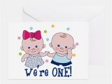 Birthday Cards for Twin Boys Twins 1st Birthday Twins 1st Birthday Stationery Cards