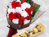 Birthday Flowers and Chocolates Delivered 20 Roses with Ferrero