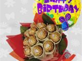 Birthday Flowers and Chocolates Delivery Chocolate Bouquet with Happy B Day Balloon