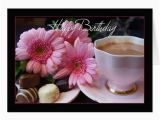 Birthday Flowers and Chocolates Happy Birthday Cup Of Tea Flowers and Chocolates Card