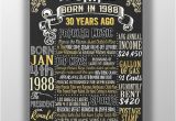 Birthday Gift Ideas for Him 23rd 1989 Birthday Board 30 Years Ago 1989 History 1989 Fact