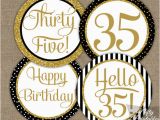 Birthday Gifts for Him 35 35th Birthday Cupcake toppers Black Gold 35 Years
