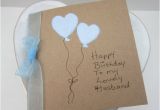 Birthday Gifts for Husband Etsy Handpainted Card Heart Balloons Husband Birthday Card