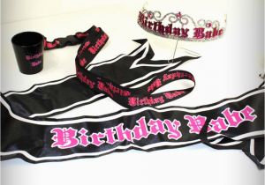 Birthday Girl Crown and Sash 39 Birthday Babe 39 Sash Glitter Tiara and Shot Glass