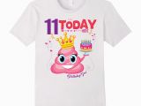 Birthday Girl Shirts for Kids Emoji Birthday Cake Shirt for Girls 11 Kids Gift Cd Canditee
