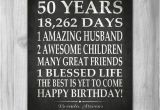 Birthday Ideas for Husband Turning 50 50th Birthday Party Gift Personalized 50 Birthday Print Over