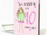 Birthday Invitation for 10 Years Old Girl Terrific to Be 10 Year Old Girl Card 166472